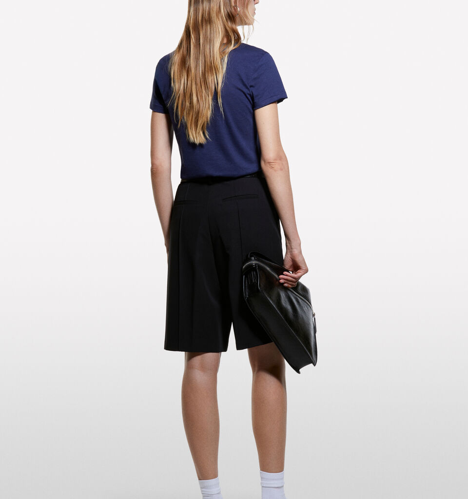 Navy blue crew neck t-shirt - women's short sleeve t-shirts - Dark Blue | Sisley image number 2
